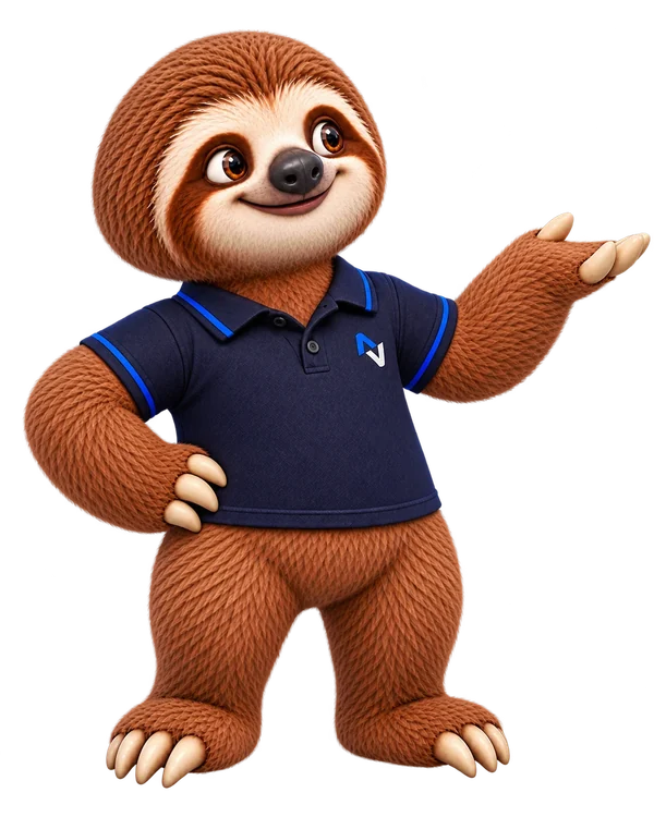 Cadu, mascote do NovaOS, apresentando o sistema